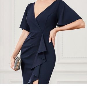 Navy Blue Full length Gown, Mother of Bride, Groom